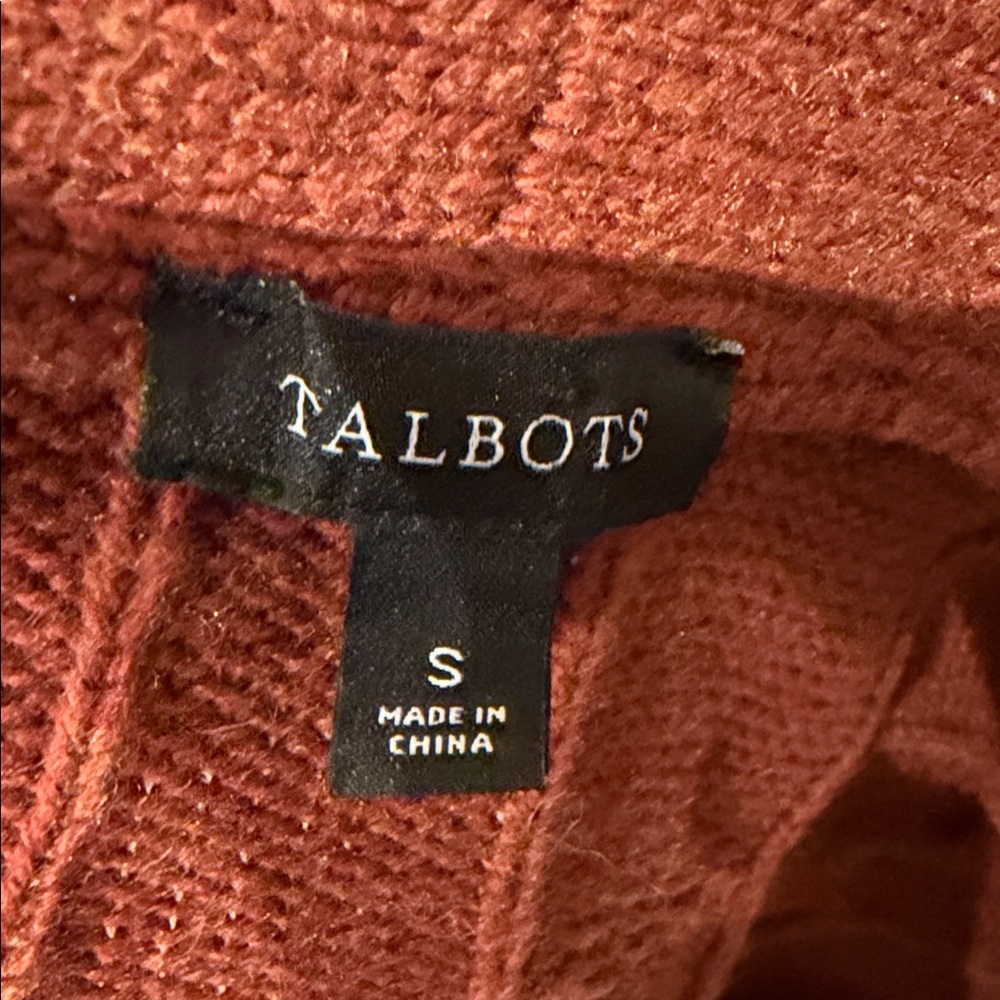 Talbots Rust Cable Knit Cardigan (HU) - Picture 4 of 5